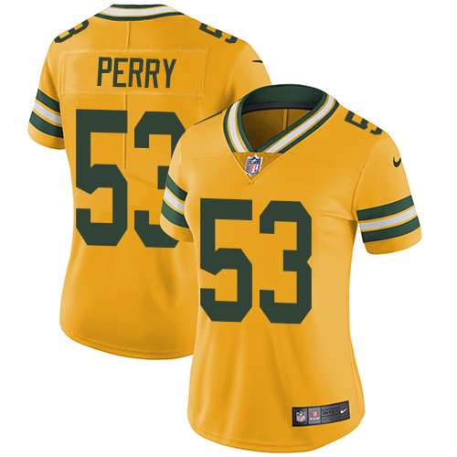 Nike Packers #53 Nick Perry Yellow Women's Stitched NFL Limited Rush Jersey